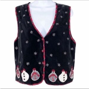 PAUL HARRIS DESIGN velvet Christmas vest 
top M